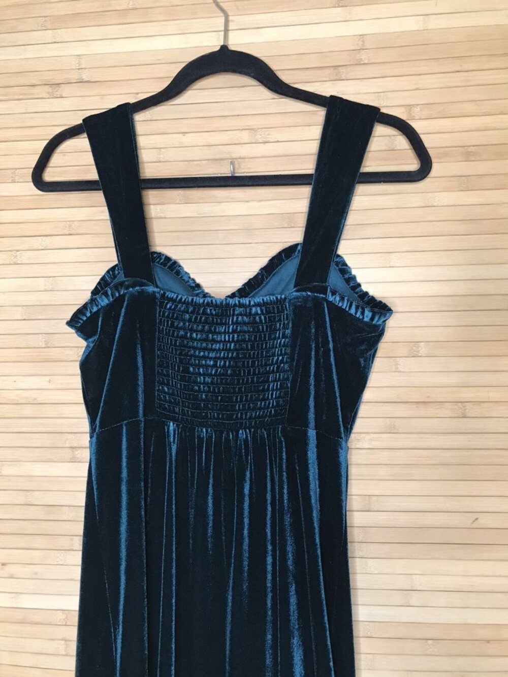 Betsey Johnson Sz S Dark Emerald Green Velvet Holiday Party Dress Maxi 90s Y2K - Picture 6 of 8